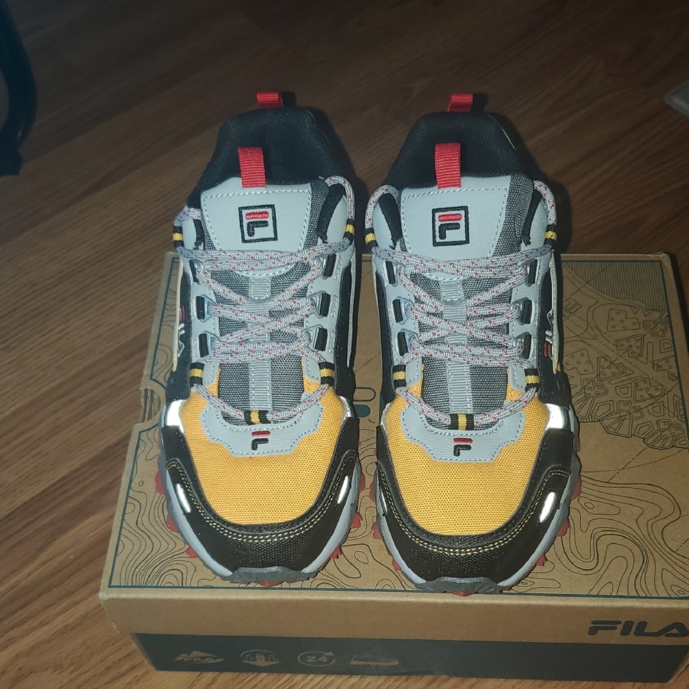 Fila Black and Yellow Athletic Shoes - Picture 2 of 5